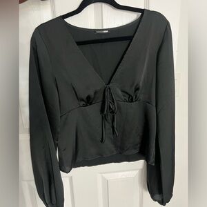 Black satin blouse | Fashion Nova